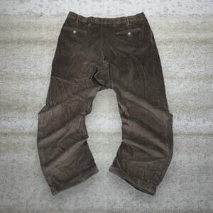 Vintage 90s Corduroy Pants 36x32  Baggy Fit Chocolate Brown Pleated Front